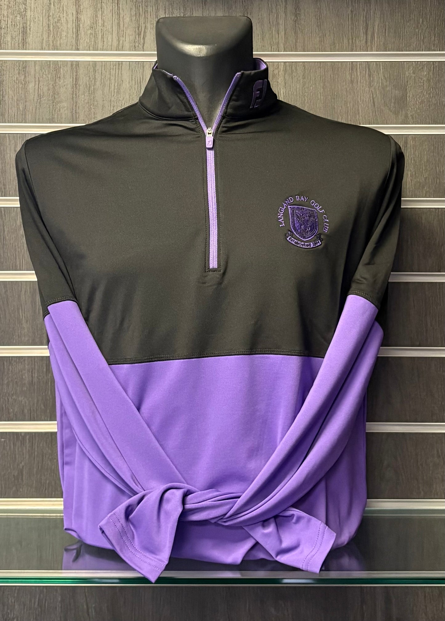 FootJoy Crested Mid Layer - Purple/Black