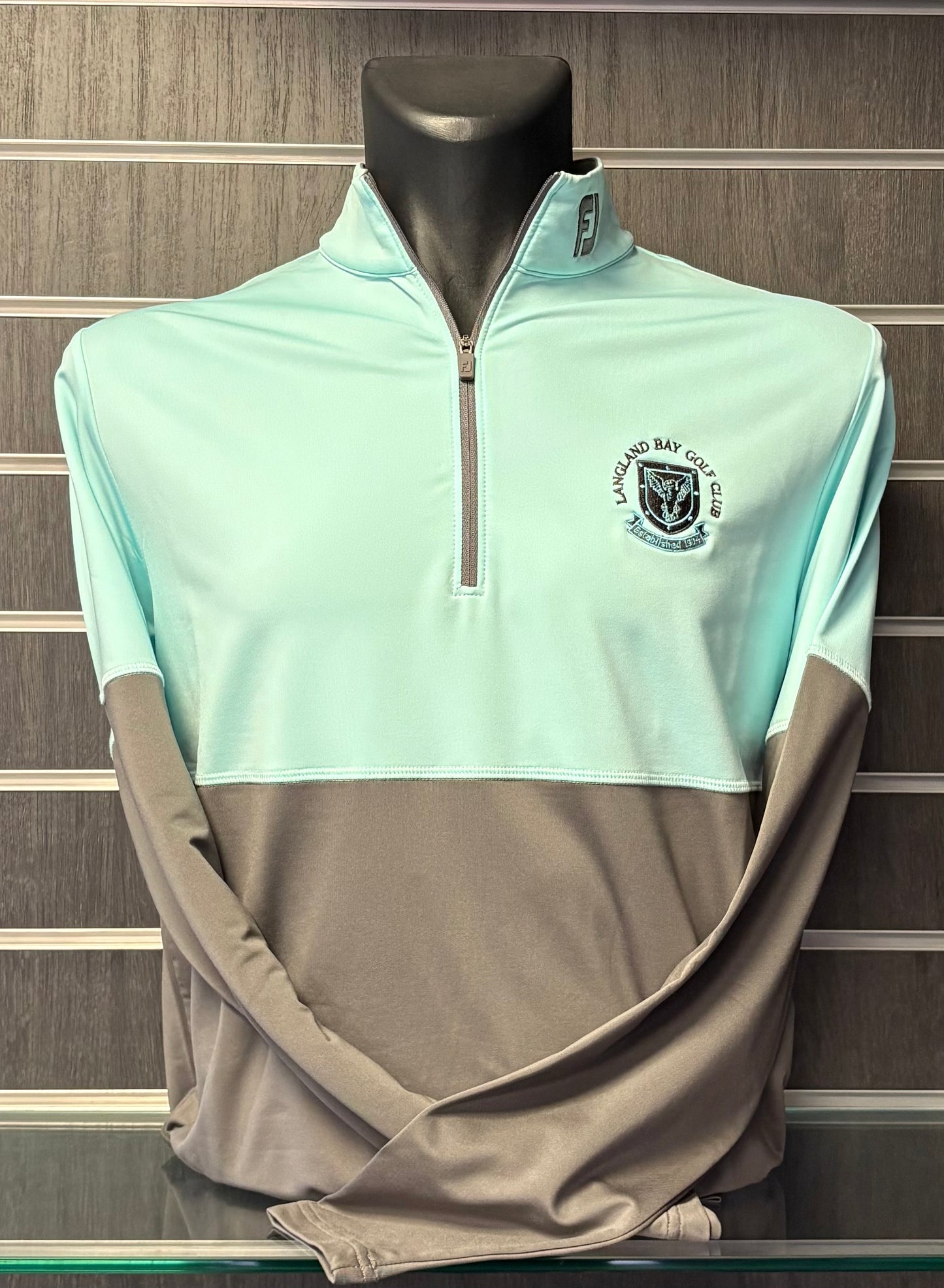 FootJoy Crested Mid Layer - Mint/Grey
