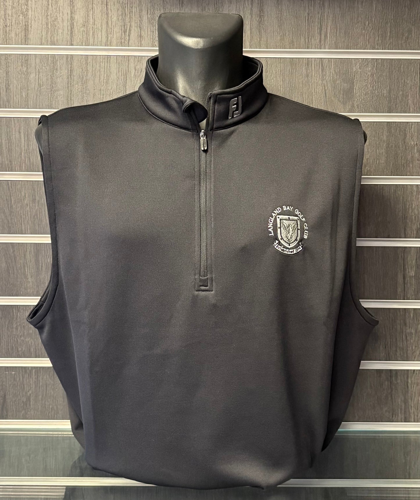 FootJoy Crested Half-Zip Vest - Black