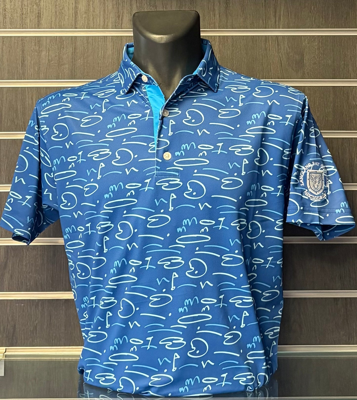 FJ Crested Golf Course Doodle Blue