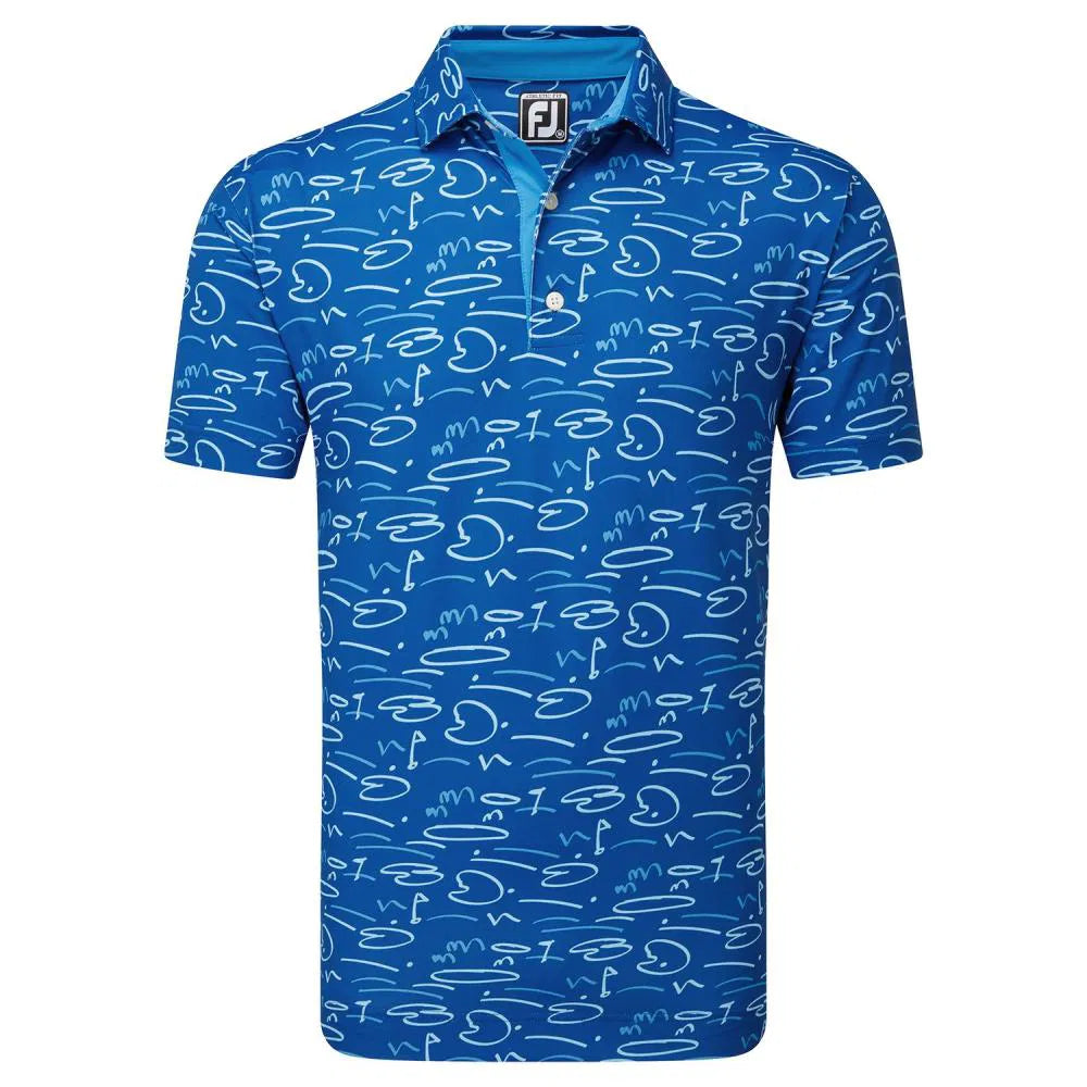 FJ Crested Golf Course Doodle  Blue